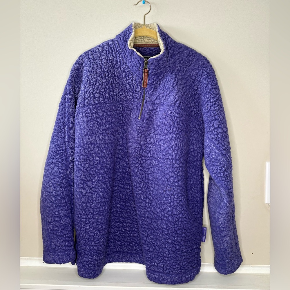 Live Oak Brand Purple Sherpa Half-Zip Pullover Sweater